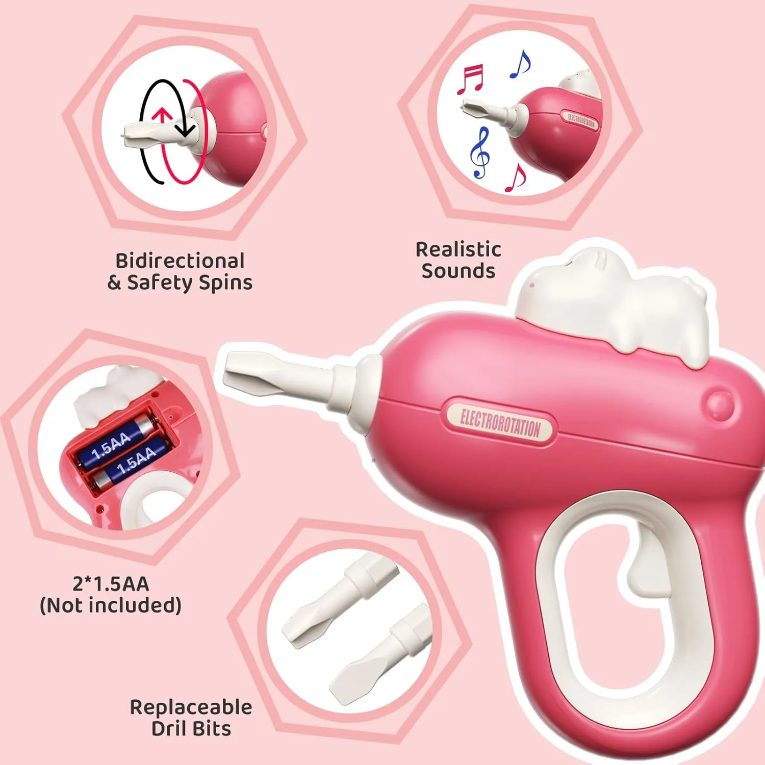 3 4 5  Years,Toddler Tool Set with Electronic Toy Drill and Portable Toolbox, Toddler Construction Toy Tools Kit, Girls Pretend PlayTool Set (Pink) Kids midwestern religion popular oceanographer Tool Set,Birthday Gift for 