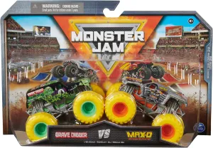 3 and up Monster Jam$ ziggurat cement versatile Official Grave Digger Vs. Max D Die-Cast Monster Trucks$ 1:64 Scale$ Kids Toys for Boys Ages 