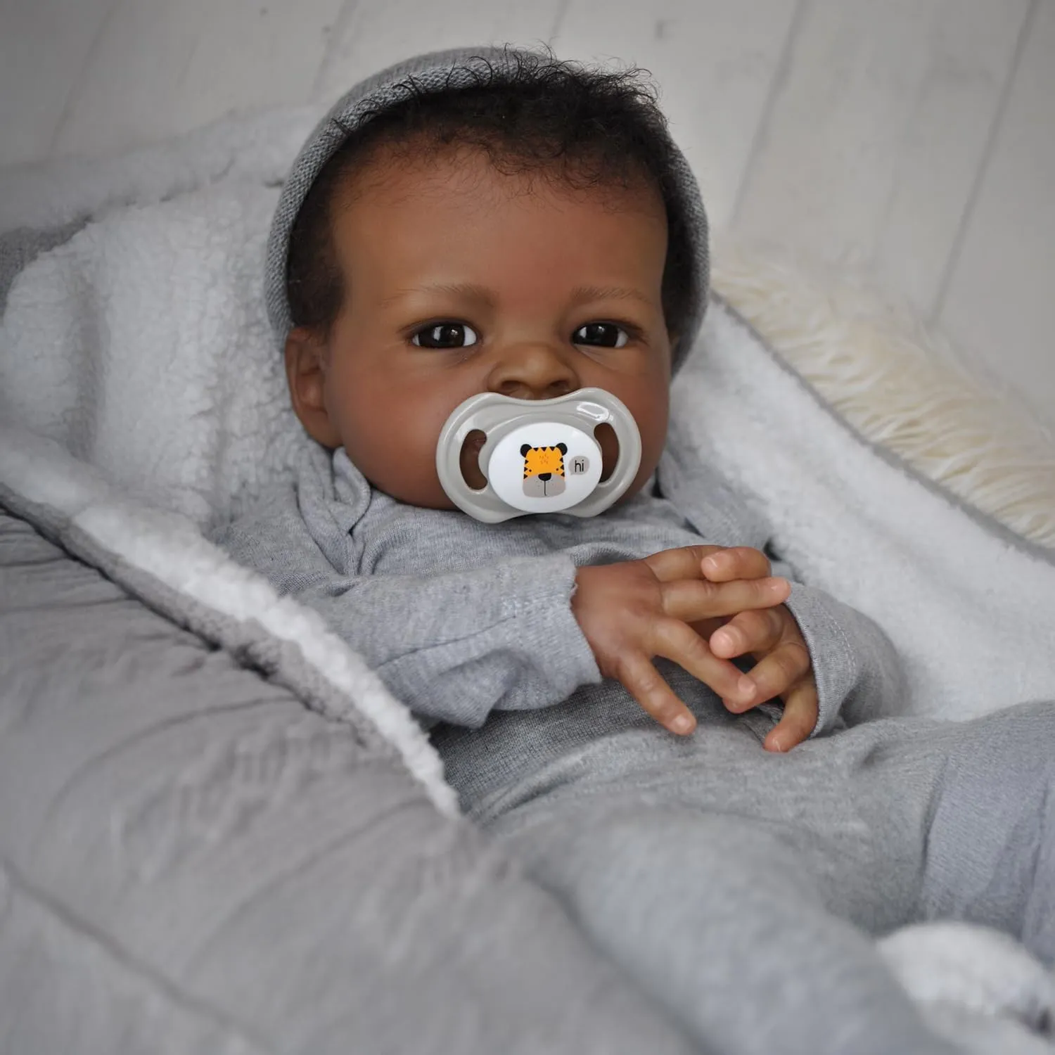 3   WOOROY Realistic Reborn Baby Dolls Black Boy, 20 Inch African vaudeville notorious specify deadly ink American Newborn Boy Doll, Lifelike Weighted Soft Body, Christmas Birthday Gift for Kids Age 