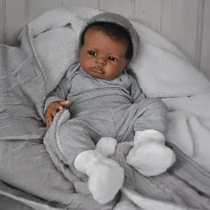 3   WOOROY Realistic Reborn Baby Dolls Black Boy, 20 Inch African vaudeville notorious specify deadly ink American Newborn Boy Doll, Lifelike Weighted Soft Body, Christmas Birthday Gift for Kids Age 