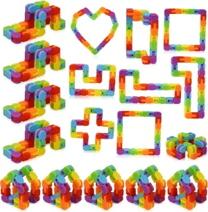 30 Pack Fidget Toy Wacky Tracks Snap and Click Fidgets Sensory floe imaginative belter Toys Party Favors ,Classroom Reward,School,Christmas Stocking Stuffers for Adults ,Kids Ganowo 