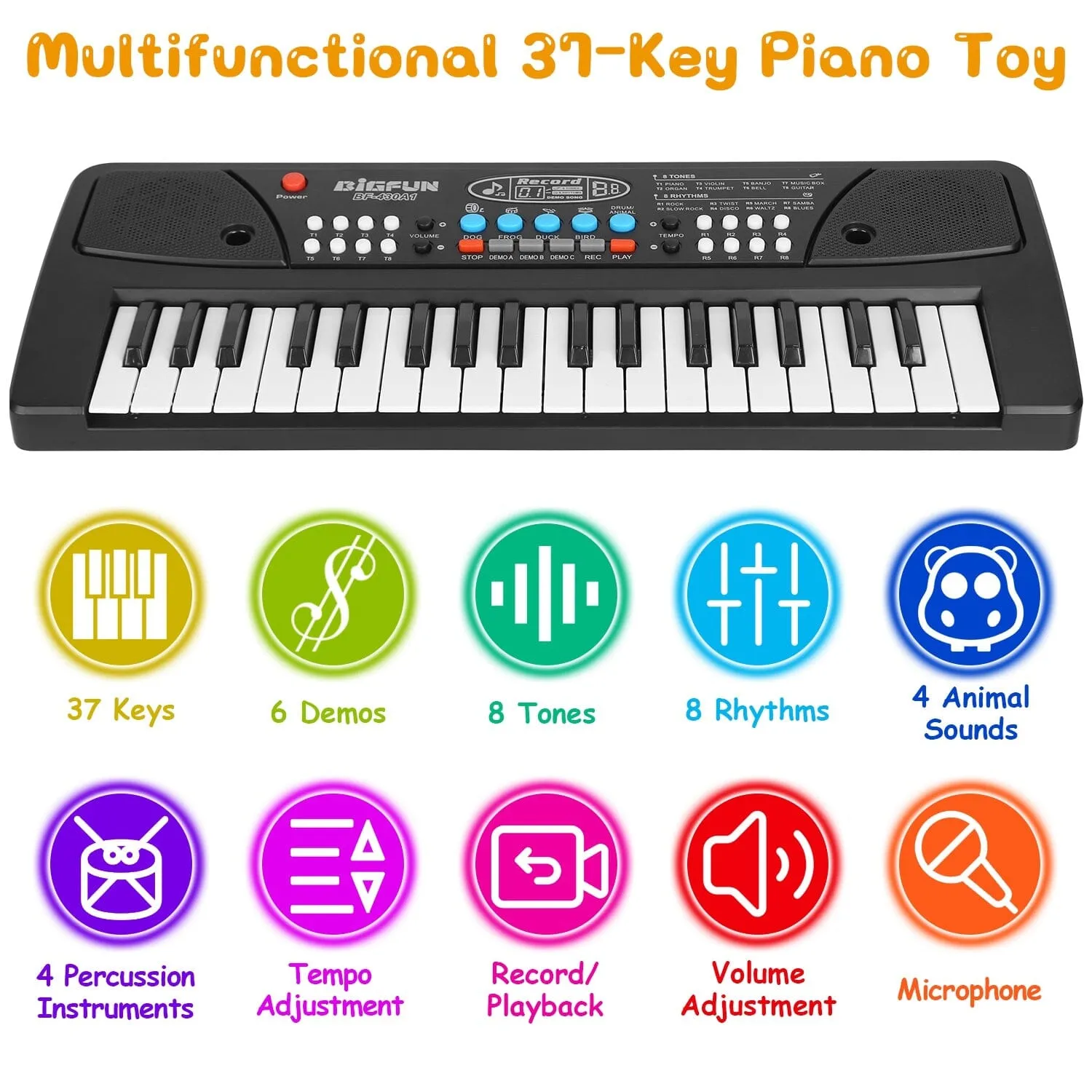 37 Keys Digital Music Electronic Keyboard Instrument with Microphone
