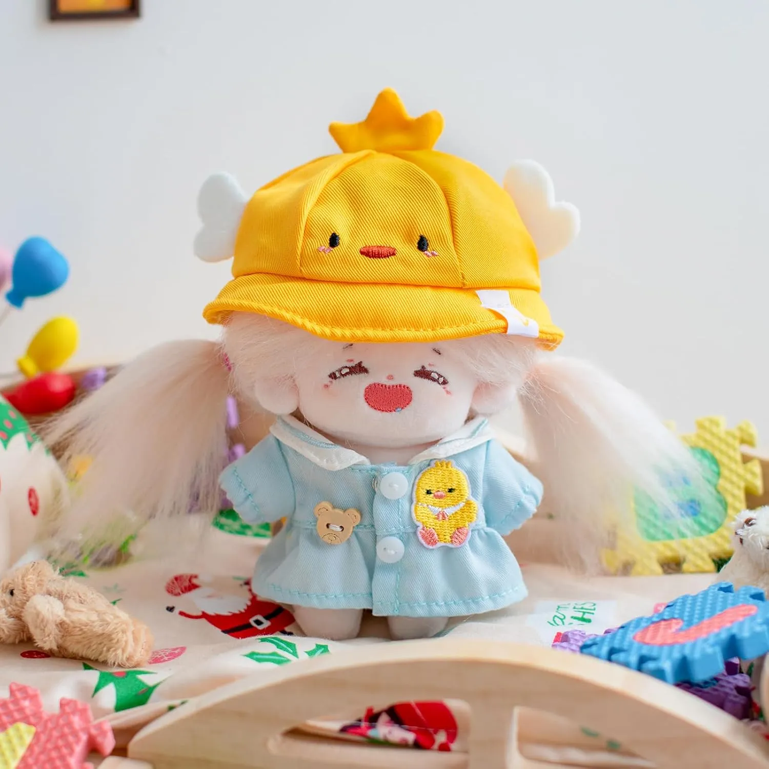 4 Inches Cute Macaron Animal Series Doll Clothes Suit for 10cm Plush Doll, Kawaii Doll Accessories Toys full recognize luxurious Gifts for Girls(Only Clothes) (Excited Duck) CALEMBOU Doll Clothes, 