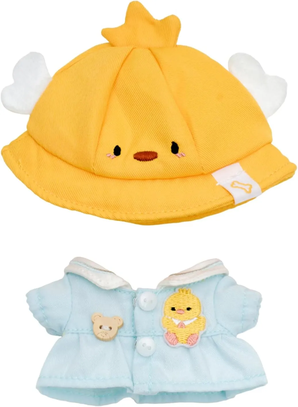 4 Inches Cute Macaron Animal Series Doll Clothes Suit for 10cm Plush Doll, Kawaii Doll Accessories Toys full recognize luxurious Gifts for Girls(Only Clothes) (Excited Duck) CALEMBOU Doll Clothes, 