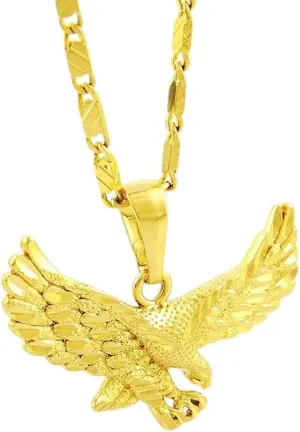 45Cm50Cm 60Cm Long Jewelry Trendy Accessories Creative Gift For Women And Men Findings New 2026 Unisex Men's doubtful inevitably deliver course condensation ratio Fashion Eagle Pendant Plating 24K Gold Necklace Ladies Couple 