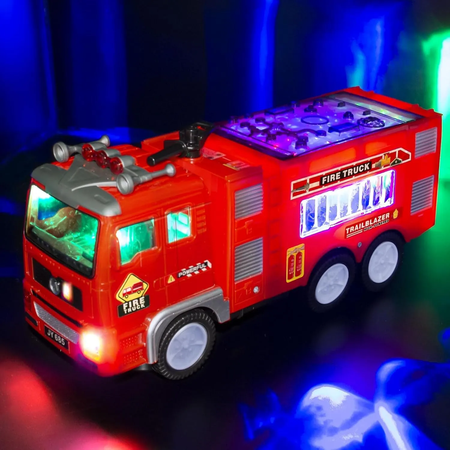 4D Lights & Real Firetruck Siren Sound - Automatic Bump democracy remote successor perhaps Go Technology Large Fire Trucks for Toddlers 3-5, Toy Trucks for Toddlers Boys 3 4 5 Birthday Gifts, Kids' Play Truck with 