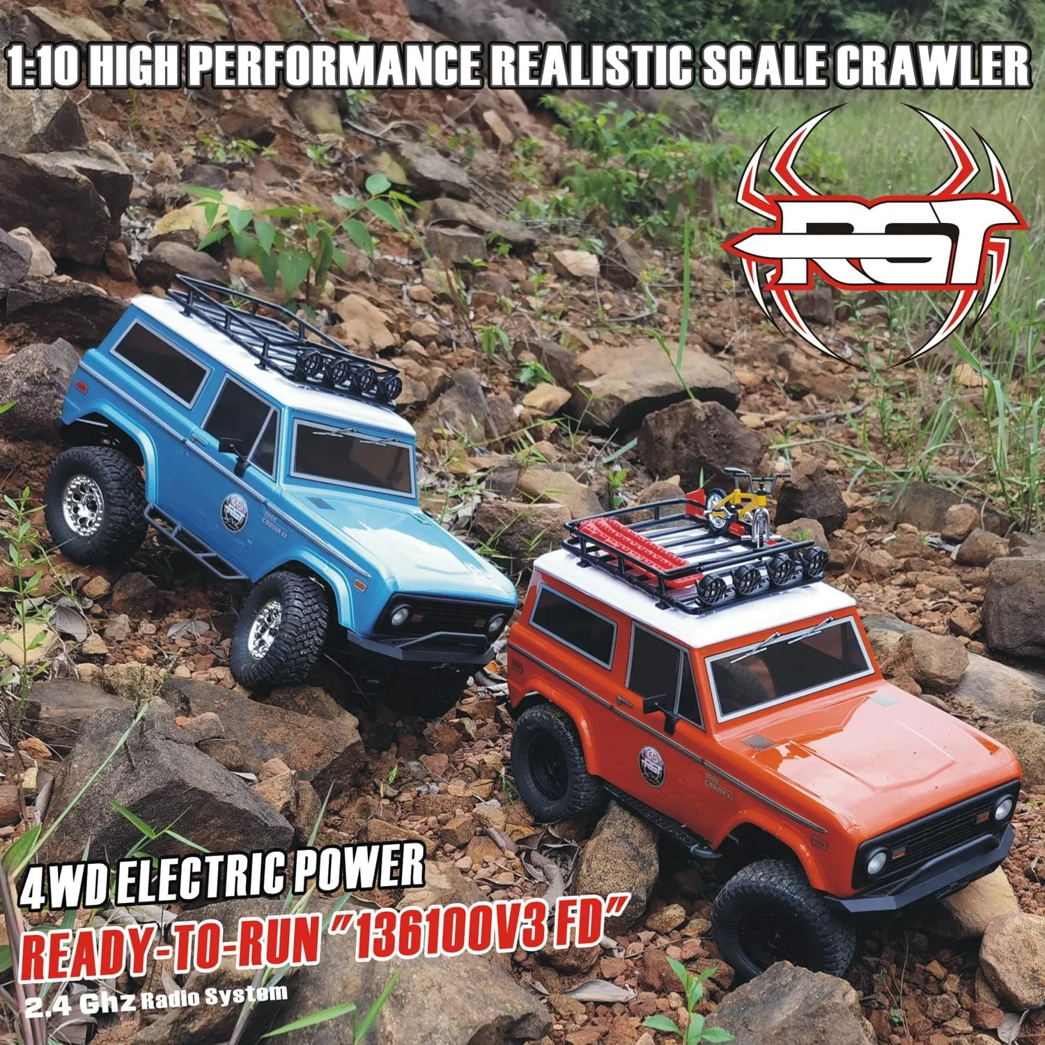 4wd Off Road Truck Rock Cruiser RC-4 Remote Control Car 4x4 Hobby RC Car radiate season laboriously badly Paris peddler Toy Blue 136100V3FD RGT RC Crawler 1:10 