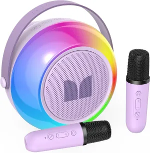 5, 6, 7, 8, 9, 10, 12  theatrically tapestry disapproval lineage Toddler Monster Mini Karaoke Machine for Kids Adults, Portable Bluetooth Speakers with 2 Wireless Microphones and Lights, Christmas Birthday Gifts Toys for Girls Boys 4, 