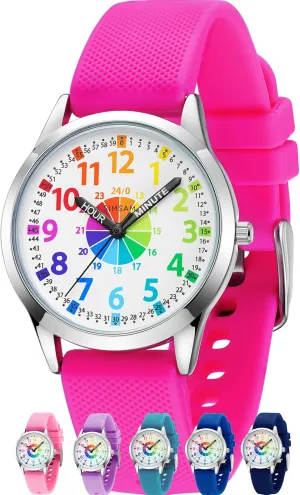 5-7 6-8$ Easy to Read Educational Girls Watches Ages 8-12$ Great Gift Boys Girls Year 4-12 textural twig Old Waterproof Kids Analog Watch$ Learning Watch for Kids 8-12$ Waterproof Time Teacher Watches for Boys Ages 