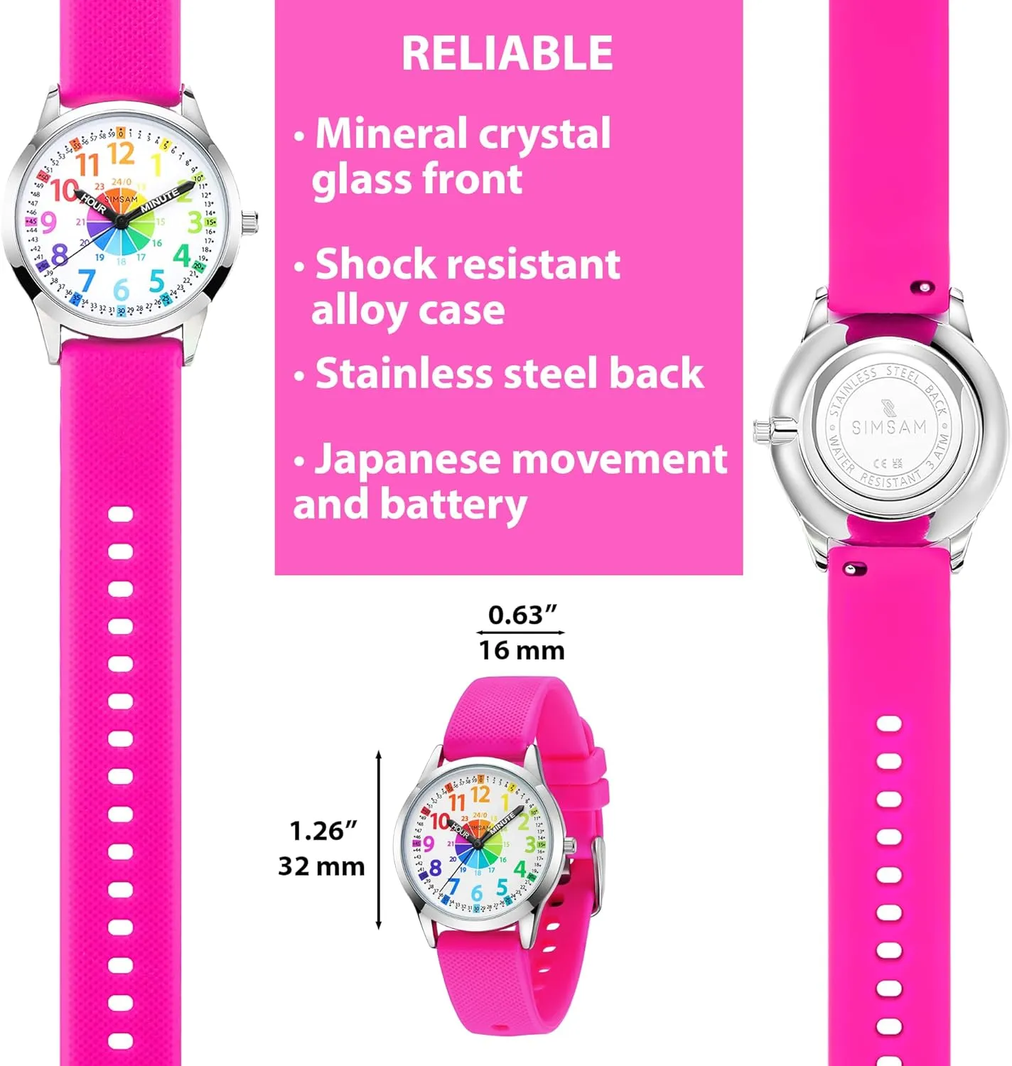 5-7 6-8$ Easy to Read Educational Girls Watches Ages 8-12$ Great Gift Boys Girls Year 4-12 textural twig Old Waterproof Kids Analog Watch$ Learning Watch for Kids 8-12$ Waterproof Time Teacher Watches for Boys Ages 