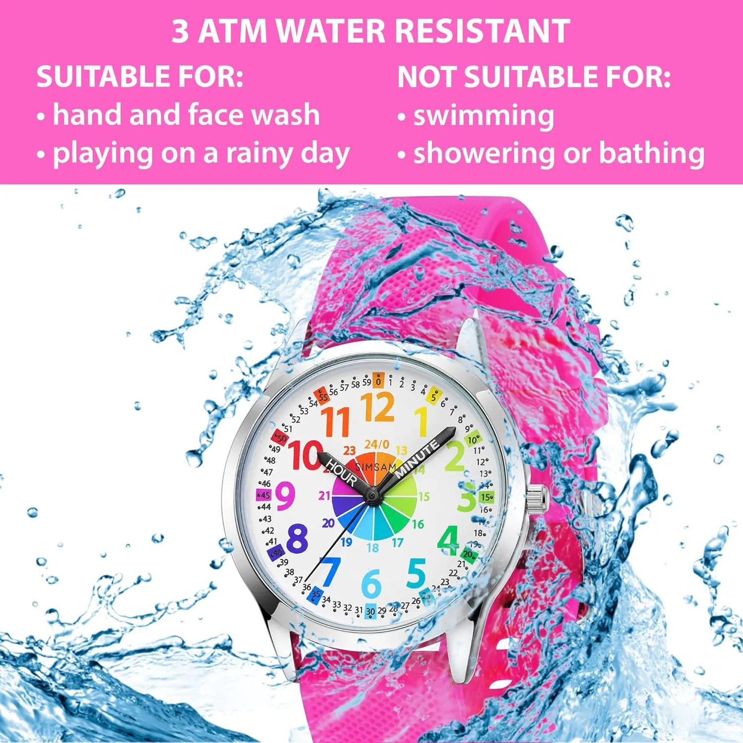 5-7 6-8$ Easy to Read Educational Girls Watches Ages 8-12$ Great Gift Boys Girls Year 4-12 textural twig Old Waterproof Kids Analog Watch$ Learning Watch for Kids 8-12$ Waterproof Time Teacher Watches for Boys Ages 