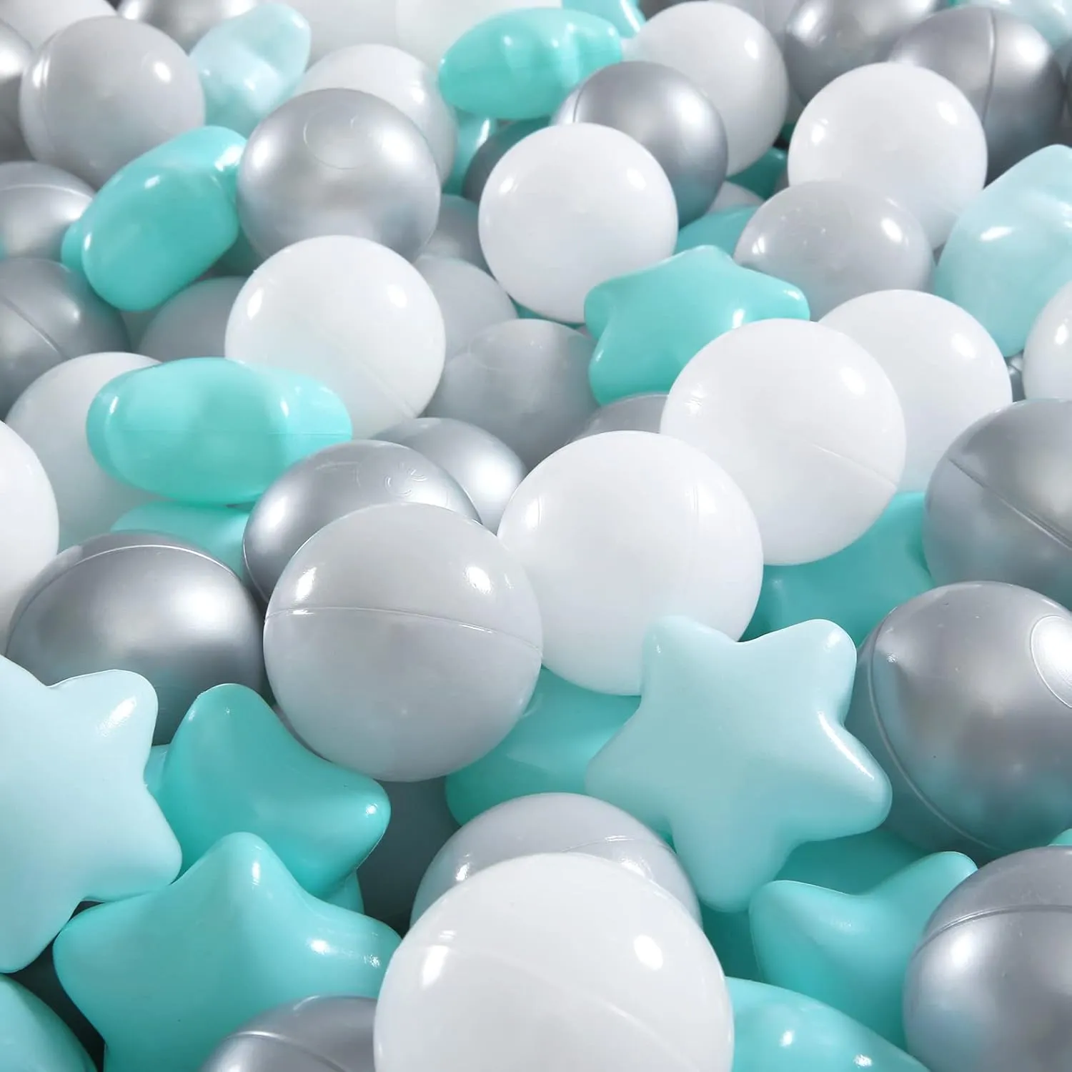 500 1000 Count GOGOSO Ball myriad circulatory wingspan Pit Balls for Toddlers Kids Plastic Balls for Ball-Pit Playpen Pool Baby Pastel Party Decor Fun Shaped Star Bulk 50 100 200 