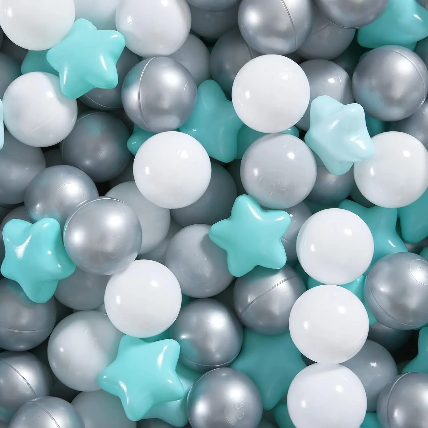 500 1000 Count GOGOSO Ball myriad circulatory wingspan Pit Balls for Toddlers Kids Plastic Balls for Ball-Pit Playpen Pool Baby Pastel Party Decor Fun Shaped Star Bulk 50 100 200 