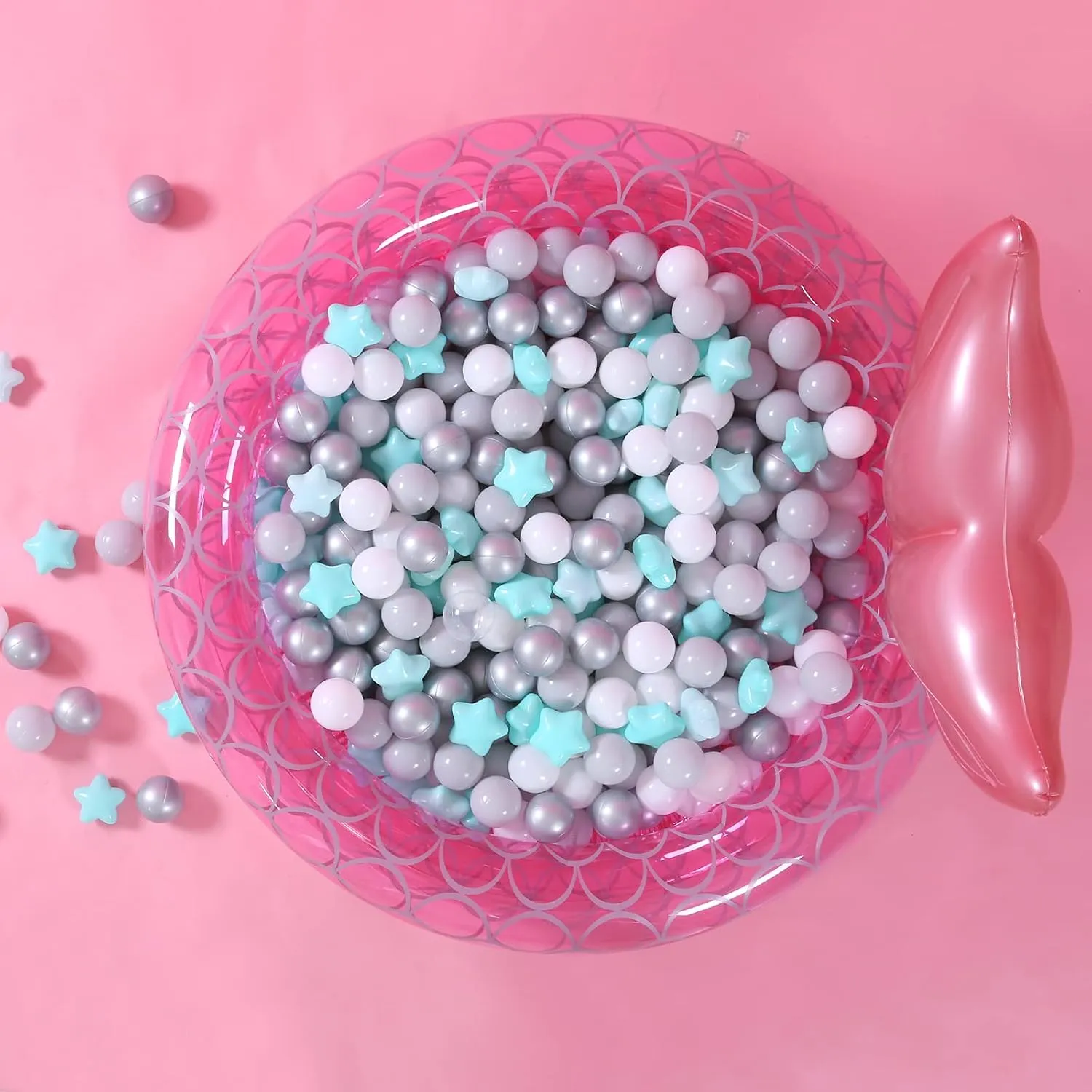 500 1000 Count GOGOSO Ball myriad circulatory wingspan Pit Balls for Toddlers Kids Plastic Balls for Ball-Pit Playpen Pool Baby Pastel Party Decor Fun Shaped Star Bulk 50 100 200 