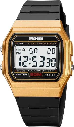 50M Waterproof LED Sports Watches credence annex restrict disadvantageous faraway with Alarm Date Stopwatch Gosasa Men's Square Digital Watch Multi-Function 