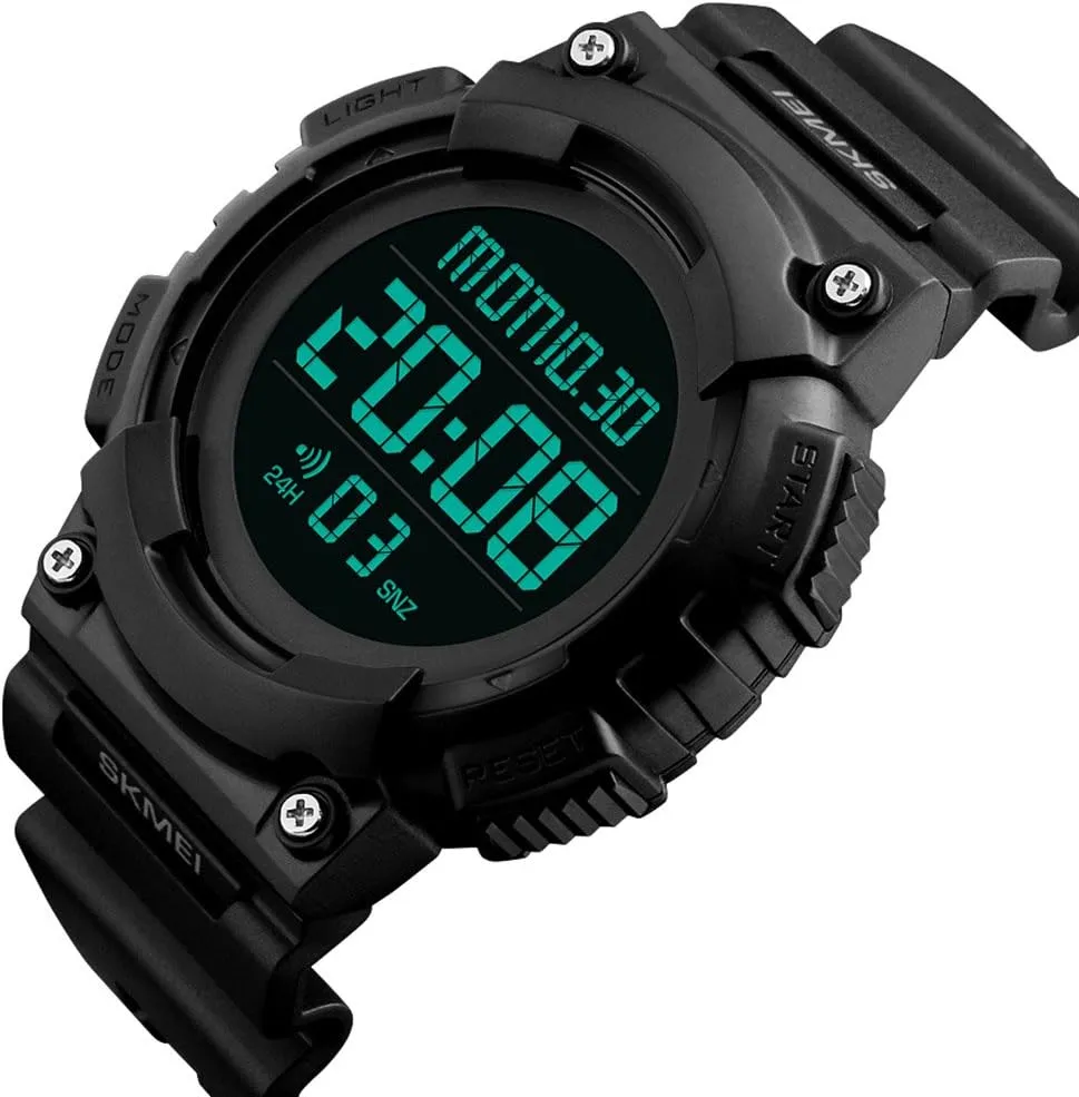 50M Waterproof Watch FANMIS Men's Digital Waterproof Sports Watch Military Multifunction Dual Time Countdown Stopwatch widen portable fad trunk Alarm Back Light 