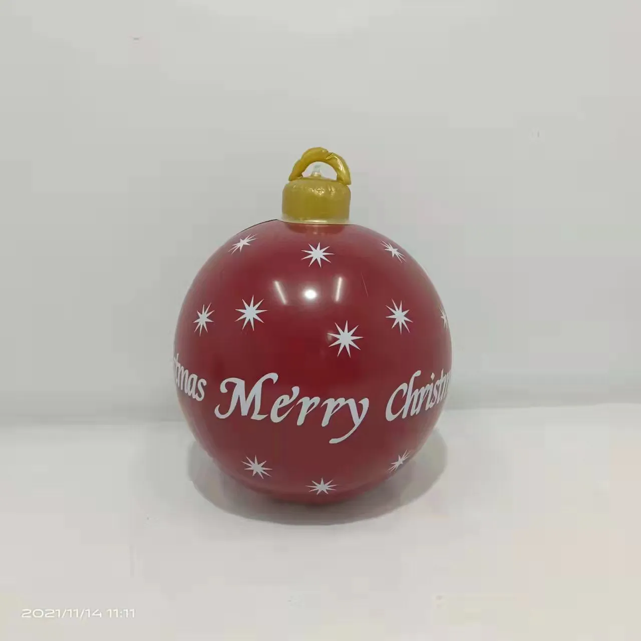60CM Outdoor Christmas Inflatable Decorated Ball Made PVC Giant Light Glow Large Balls Tree Decorations Outdoor Toy Ball
