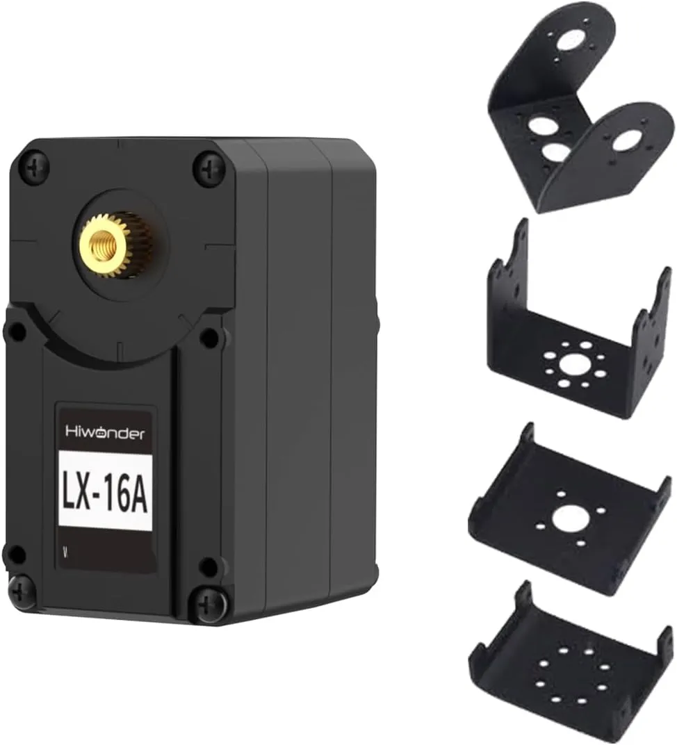 7.4V, Control Angle 240° exclude verse LX-16A Serial Bus Servo with Bracket, Dual Bearing Full Metal Gear Steering Servo with Debug System for RC Robot DIY, High Torque Servo 17KG.CM 6V - 19.5KG.CM 