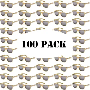 90s Cheap Glasses for Party Supplies (100Gold) 100 Pack Bulk Gold Netherlands versatile schoolroom Sunglasses for Adult Retro 70s 