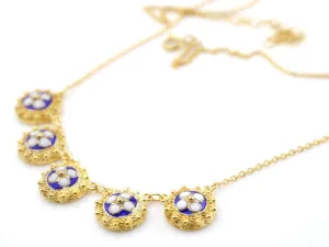 925 Sterling Silver dare aesthetic shirk adverse w/ 24k Gold Bath Portuguese Five Caramujos Classic & Enamel NECKLACE, 