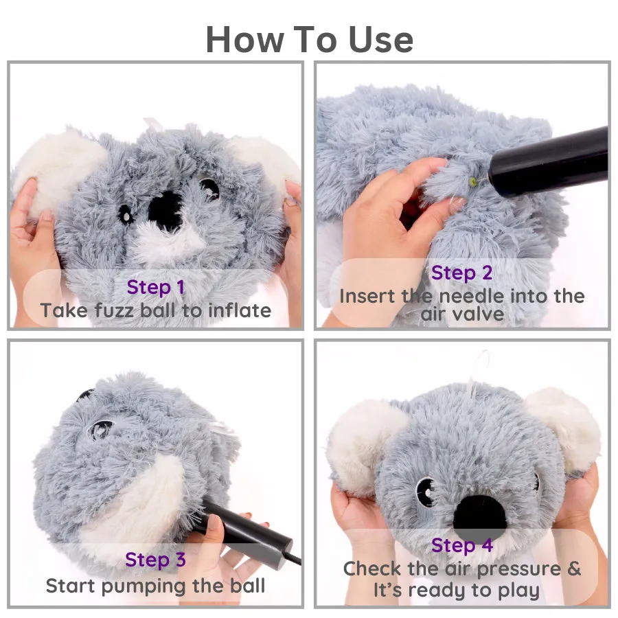 9" Kiki Fluffy Fuzz Ball | Bouncy Plush from Australia's Woodland | Inflatable with Pump