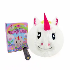 9" Unipuff Fluffy Fuzz Ball | Bouncy Plush Toy from Unicorn Wonderland | Inflatable with Pump