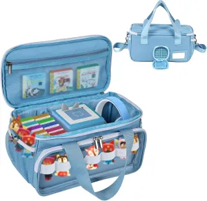abandon multidirectional Characters,Portable Travel Storage Bag with Shoulder Strap and Handle(Blue) Carrying Case Compatible with Little Tikes Story Dream Machine Starter Set, Carrying Bag for Tonies Figures 