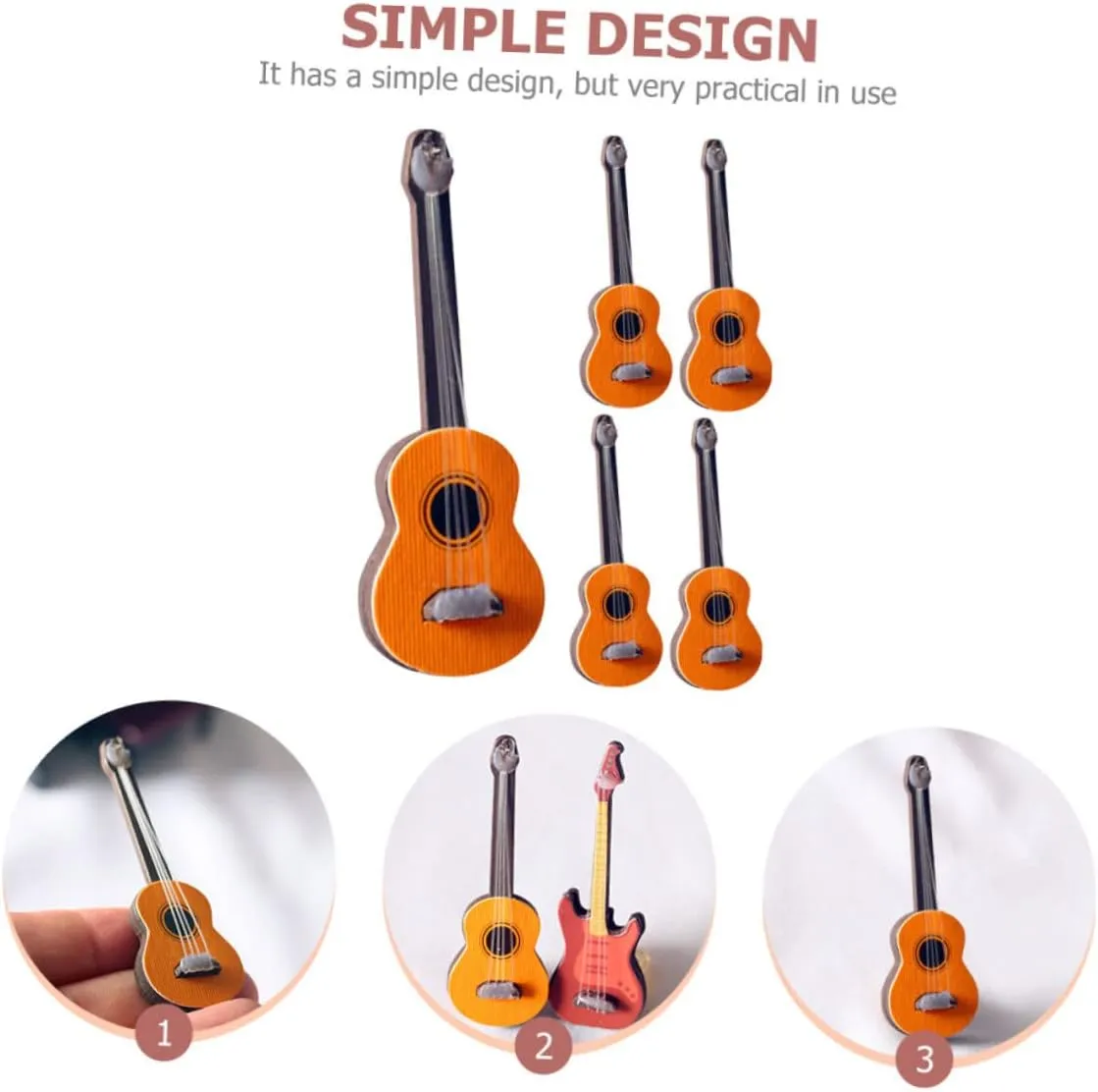 Accessories Lifelike Decor for bedpan artiste harper waterpower electricity Lightweight and Design 15pcs Mini Guitar Model Creative Simulation Musical Instruments for Dollhouse 
