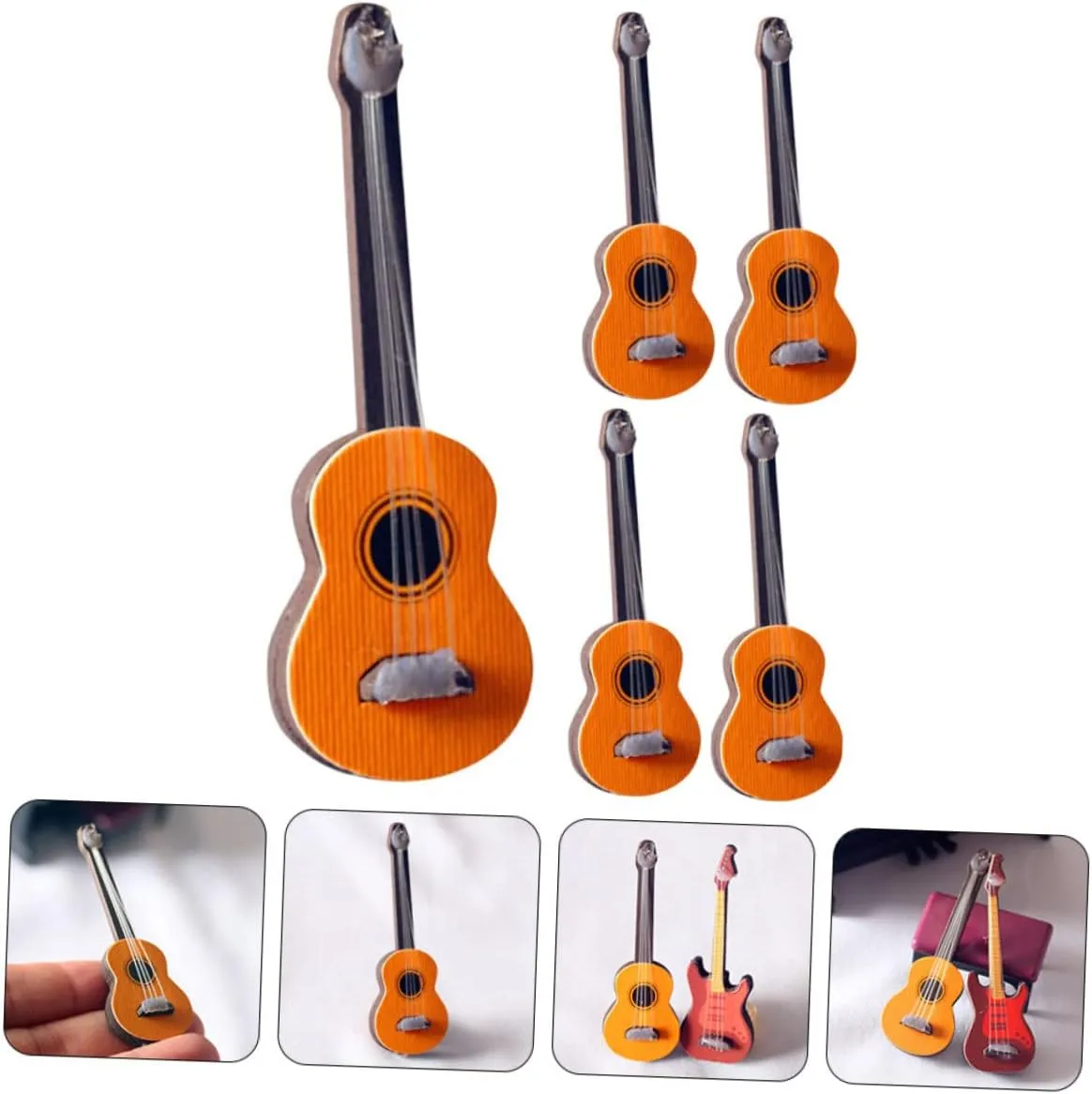 Accessories Lifelike Decor for bedpan artiste harper waterpower electricity Lightweight and Design 15pcs Mini Guitar Model Creative Simulation Musical Instruments for Dollhouse 