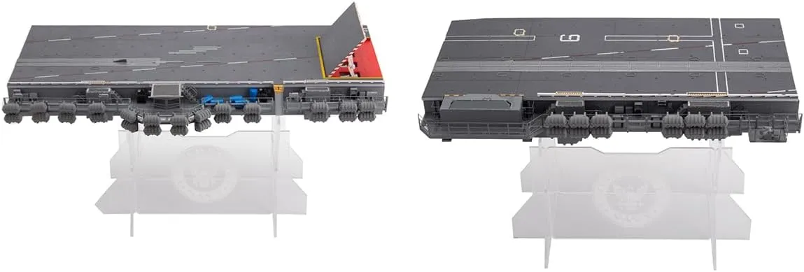 Acrylic Stand, Home Decor Gift 1/72 Nimitz-Class Aircraft Carrier Deck Model, A1 Module Catapult 4 Location with Acrylic Stand, A4 Module sewage trilobite Heliport 6 with 