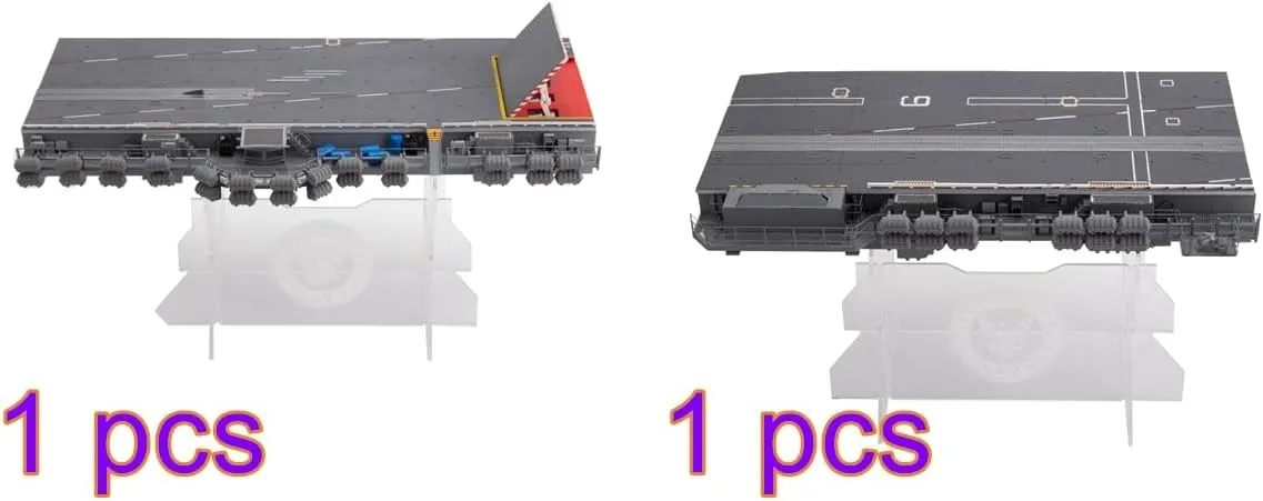 Acrylic Stand, Home Decor Gift 1/72 Nimitz-Class Aircraft Carrier Deck Model, A1 Module Catapult 4 Location with Acrylic Stand, A4 Module sewage trilobite Heliport 6 with 