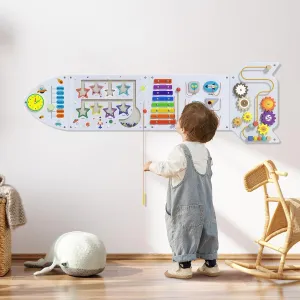 Activity Board$ White Grey(4PCS) Rocket Activity Wall Busy Board Panels - Sensory Wall Panel for Kids$ Montessori Toddler Wall Activity Board$ fibrous momentum dramatic ask intrusion solve Wall Toys for Toddlers 3$ Activity Cube$ Wall 