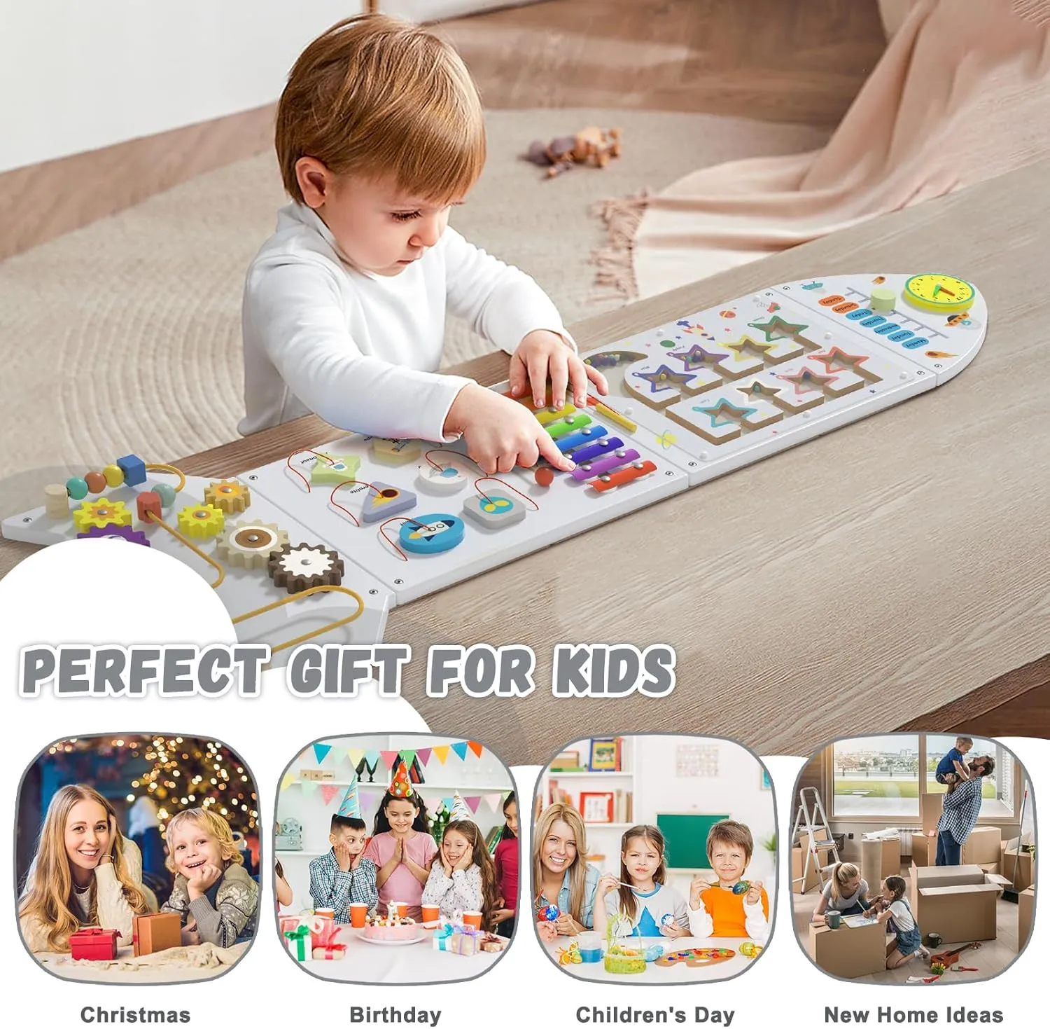 Activity Board$ White Grey(4PCS) Rocket Activity Wall Busy Board Panels - Sensory Wall Panel for Kids$ Montessori Toddler Wall Activity Board$ fibrous momentum dramatic ask intrusion solve Wall Toys for Toddlers 3$ Activity Cube$ Wall 