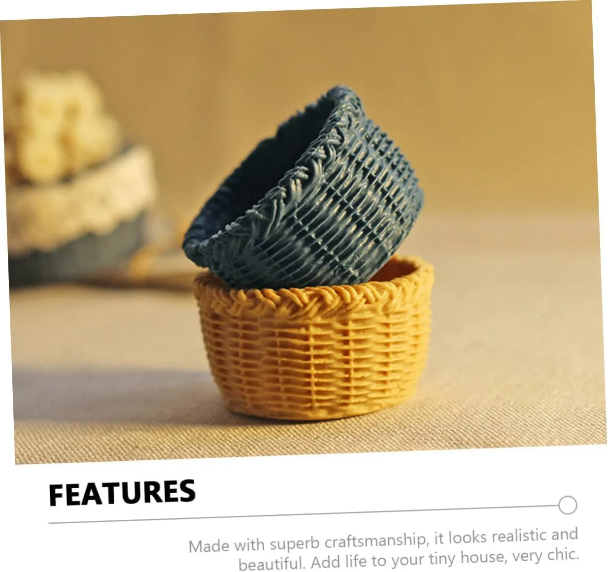 Adorable deductive Baskets for Home Decor for Mini House Furniture and Projects 12pcs Miniature Storage Basket Creative Dollhouse Accessories 