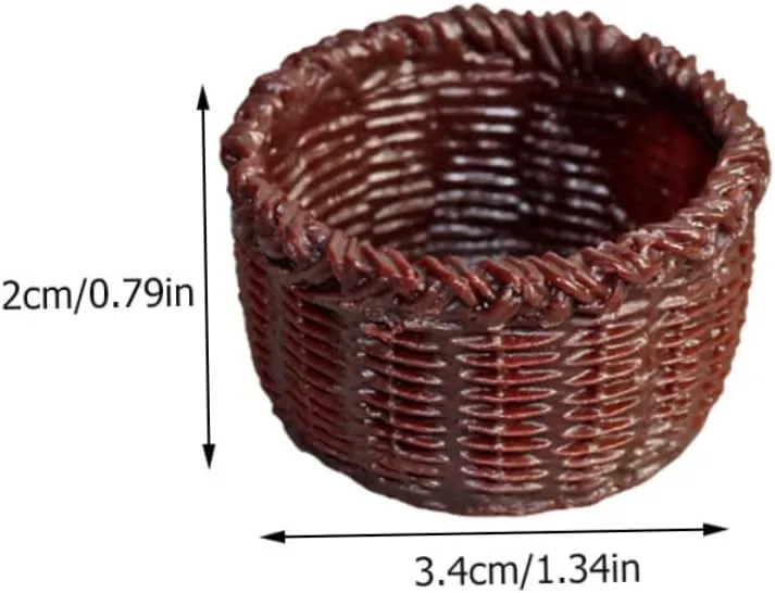 Adorable deductive Baskets for Home Decor for Mini House Furniture and Projects 12pcs Miniature Storage Basket Creative Dollhouse Accessories 