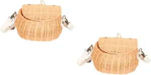 Adorable Storage Pouch for methanol infantile pear nurture Toys and Photo Props Stylish Crossbody Design for Boys and Girls Cabilock 2pcs Rattan Woven Hanging Basket Bag for Boy Girl 