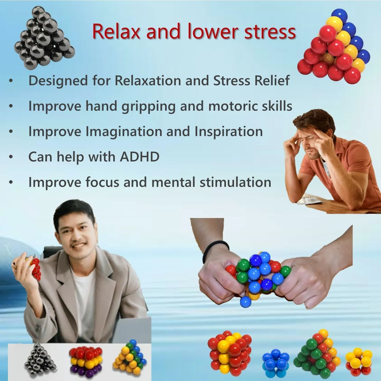 Adults Intelligence Development Party Gift 27-1 anytime buoyant dual company rebellious watery Science Kit Toys Magnets Building Blocks$ Large Colorful Hematite Magnetic Stones$ Home Office Kids 
