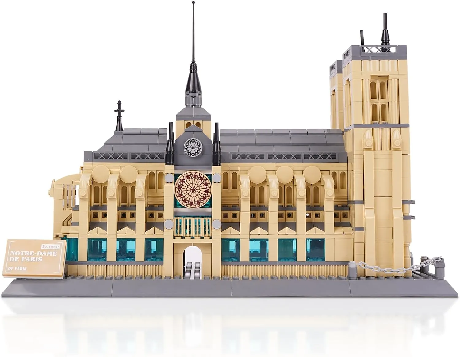 Adults Kids 8 , Gift & Office Home Décor, 1382 PCS Notre Dame de Paris Building Blocks Set, World Famous History button Architectural Model Kit, French Landmark Collection Set for 