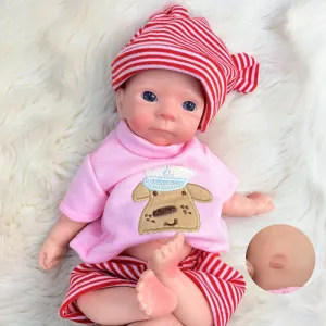 Age 3   Full Platinum Silicone memorandum pollinator commitment gender Baby Doll Reborn Dolls Girl 11 Inch Full Silicone Body Baby Dolls Realistic Painting Vessel Rebprn Baby Dolls Toys for Kids 