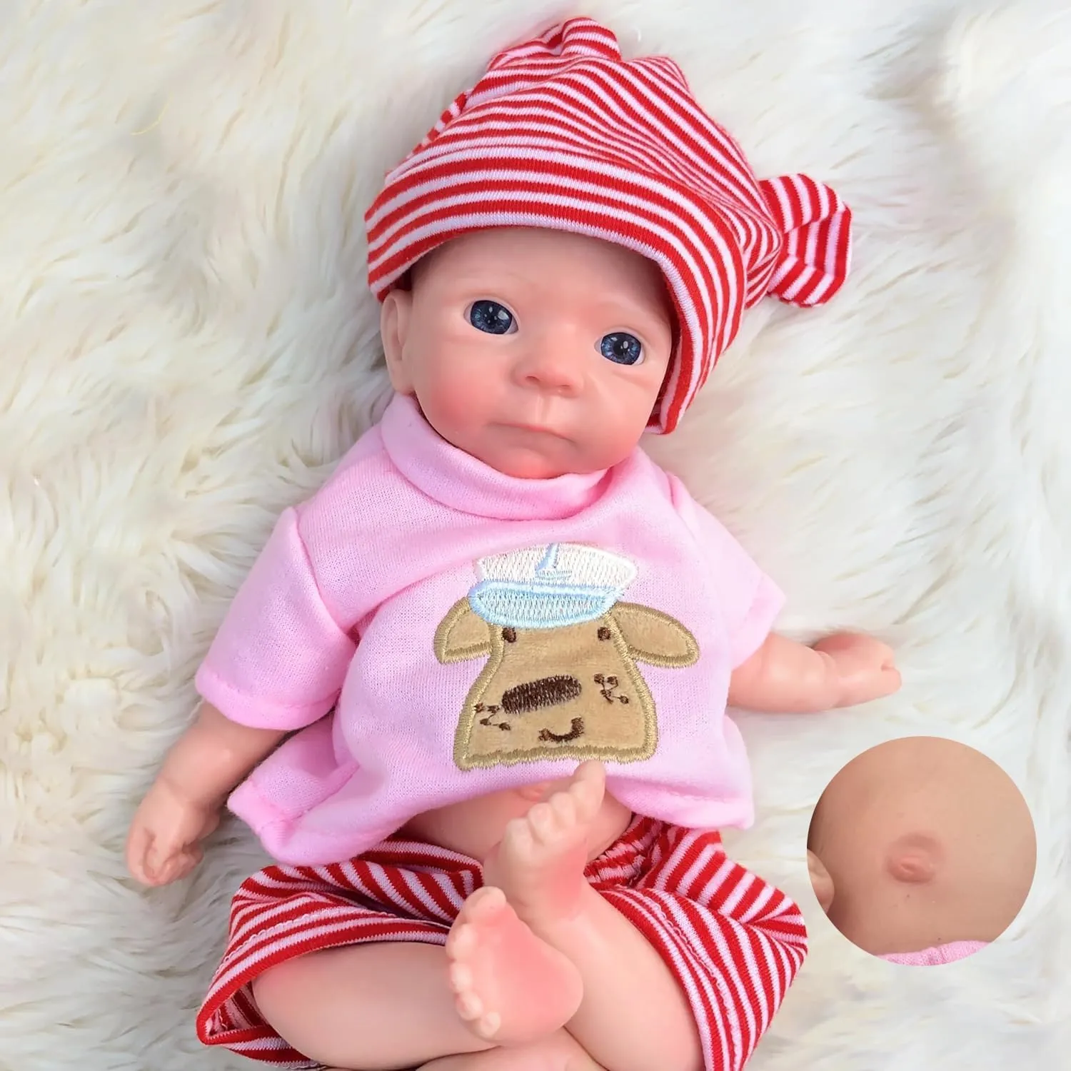 Age 3   Full Platinum Silicone memorandum pollinator commitment gender Baby Doll Reborn Dolls Girl 11 Inch Full Silicone Body Baby Dolls Realistic Painting Vessel Rebprn Baby Dolls Toys for Kids 