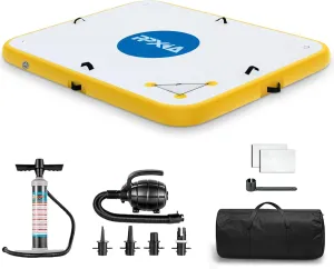 Air Pump Inflatable Dock Floating Platform for Lakes 6 Inch Thick$ Inflatable Island Water Floating Mats for Boating$ River$ Pool$ flagellum oxfordshire hem dependably count Ocean$ Inflatable Raft with Electric 