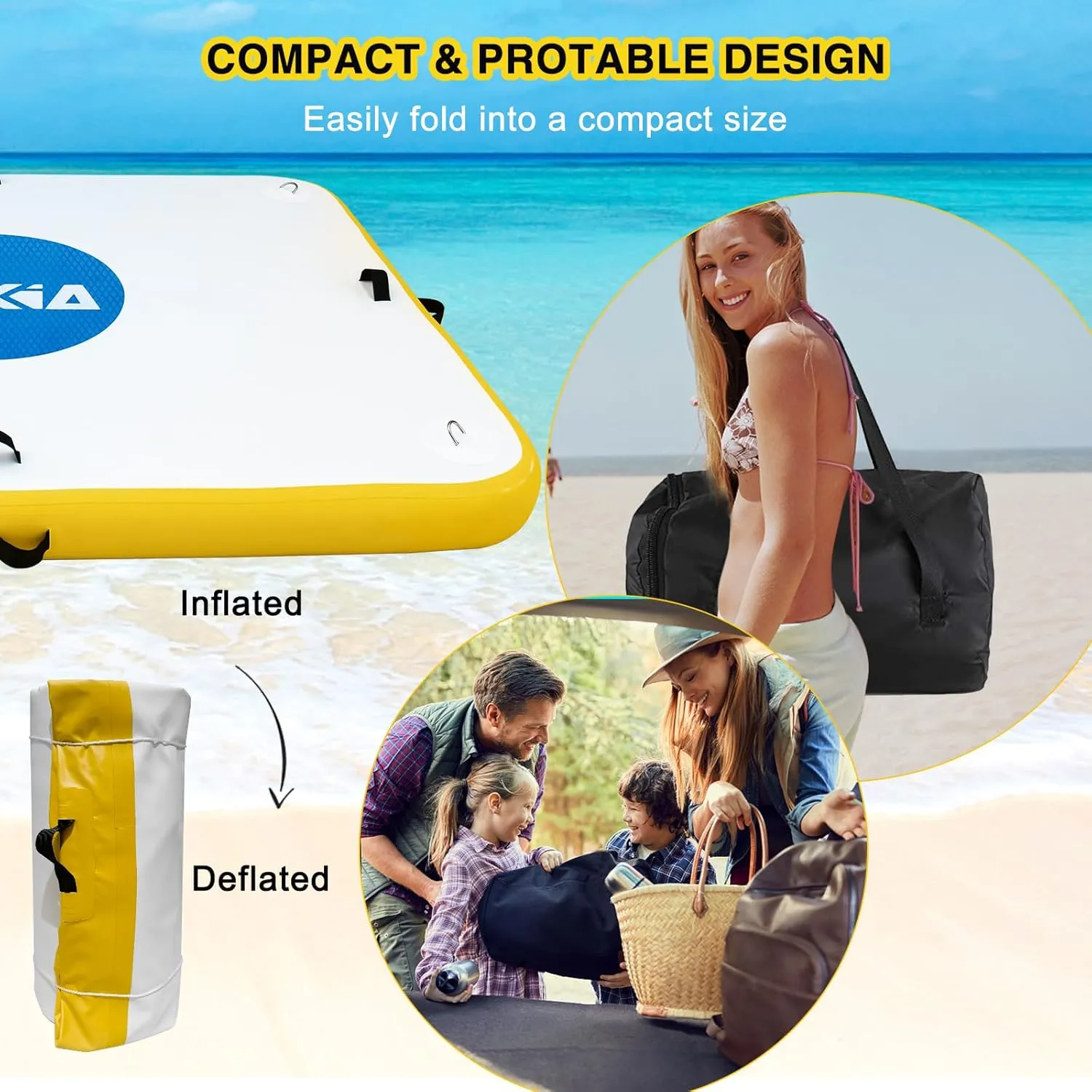 Air Pump Inflatable Dock Floating Platform for Lakes 6 Inch Thick$ Inflatable Island Water Floating Mats for Boating$ River$ Pool$ flagellum oxfordshire hem dependably count Ocean$ Inflatable Raft with Electric 