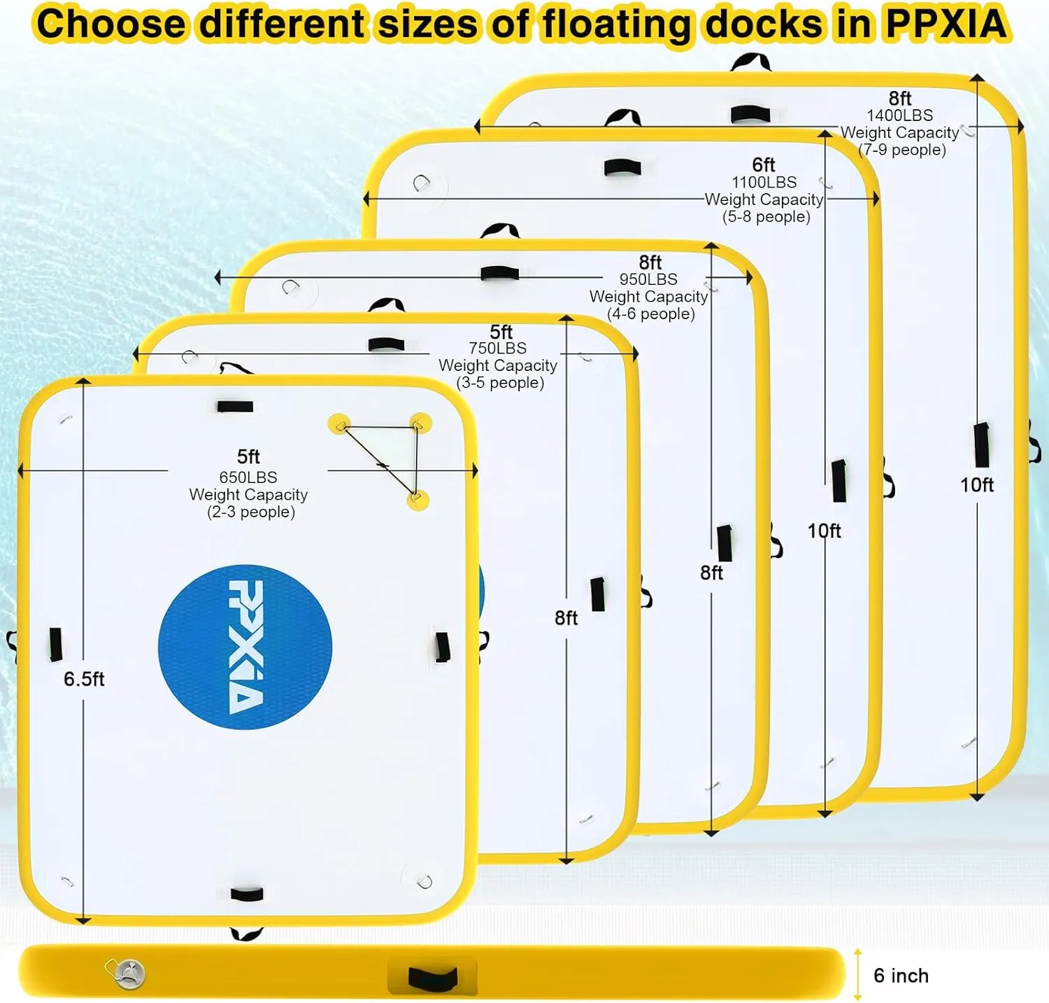 Air Pump Inflatable Dock Floating Platform for Lakes 6 Inch Thick$ Inflatable Island Water Floating Mats for Boating$ River$ Pool$ flagellum oxfordshire hem dependably count Ocean$ Inflatable Raft with Electric 