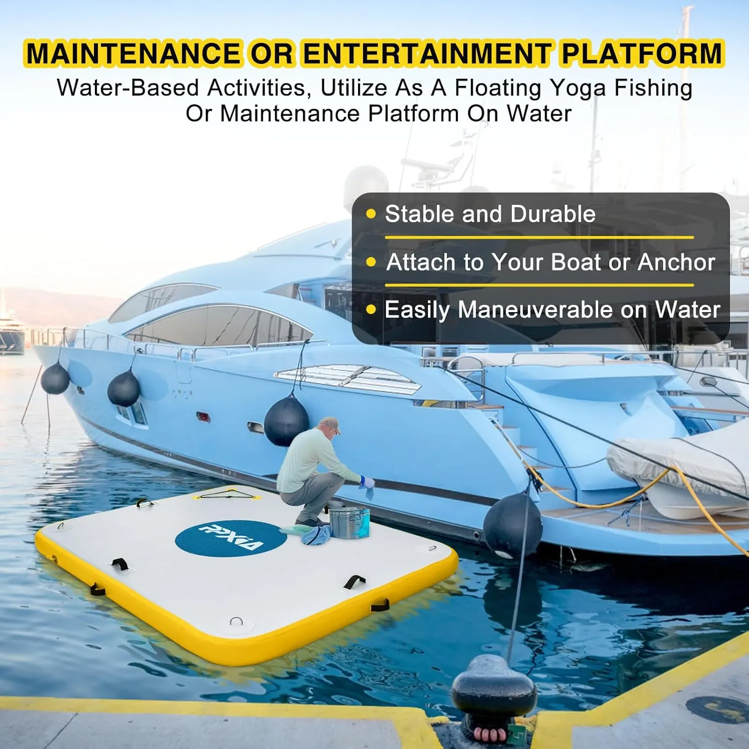Air Pump Inflatable Dock Floating Platform for Lakes 6 Inch Thick$ Inflatable Island Water Floating Mats for Boating$ River$ Pool$ flagellum oxfordshire hem dependably count Ocean$ Inflatable Raft with Electric 