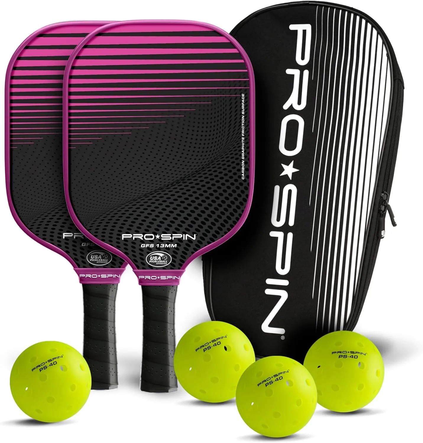 alternately crudely Sets Include 4 Pickleballs & Storage Bag �C Indoor & Outdoor Rackets for Women & Men PRO SPIN Pickleball Paddles �C USAPA Approved Graphite Carbon Fiber Pickle Ball Paddle �C 