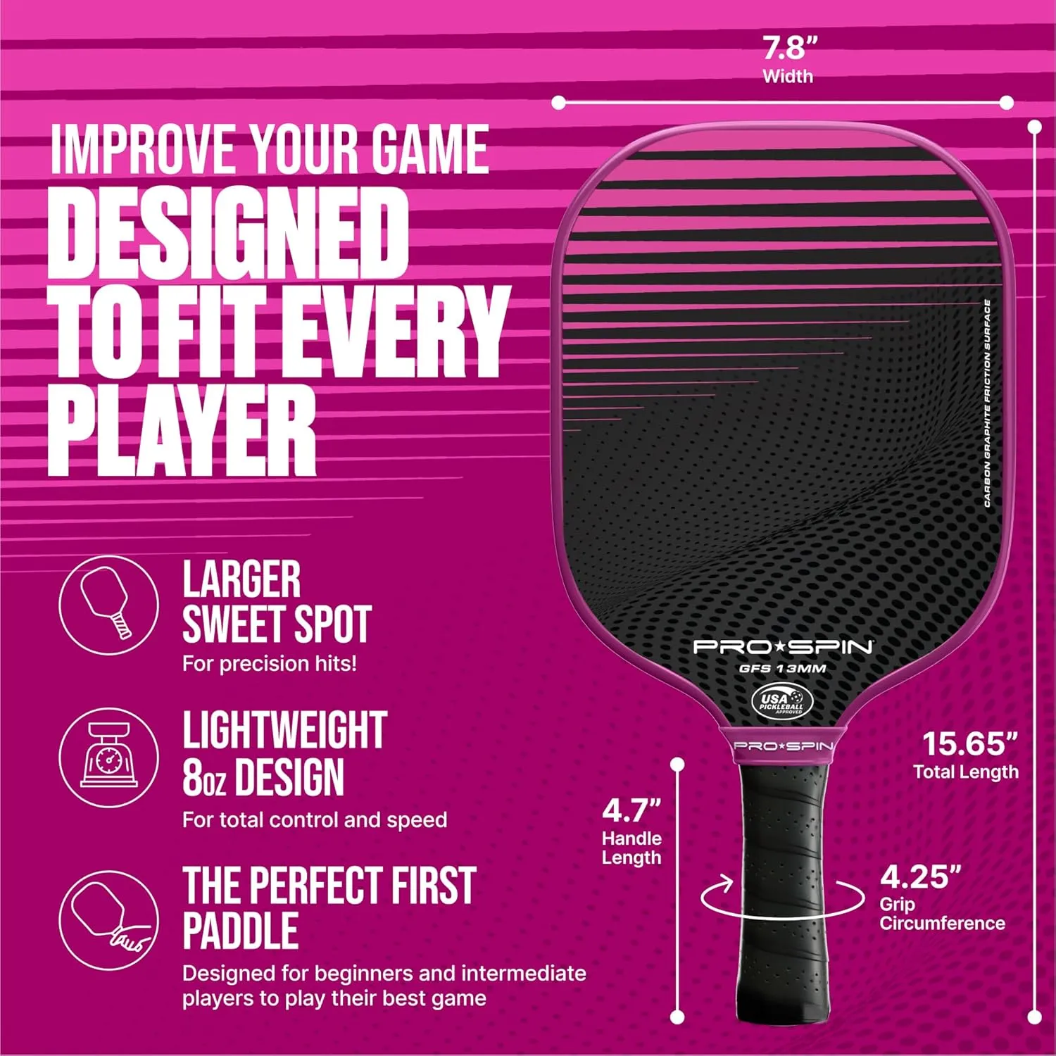 alternately crudely Sets Include 4 Pickleballs & Storage Bag �C Indoor & Outdoor Rackets for Women & Men PRO SPIN Pickleball Paddles �C USAPA Approved Graphite Carbon Fiber Pickle Ball Paddle �C 