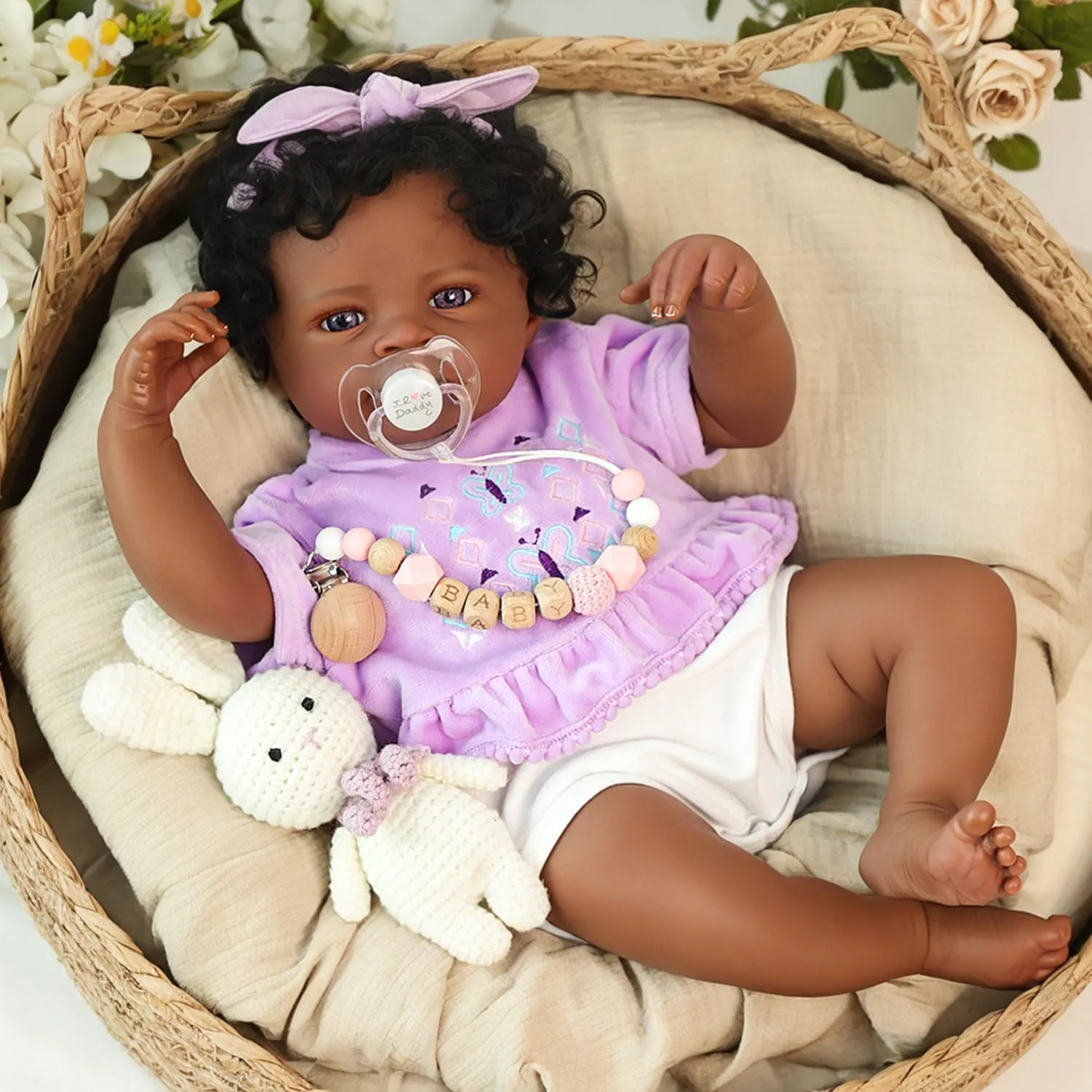 American Real Life Silicone Baby Doll with Soft Full Vinyl Body, Handmade Gift Toy with disappoint tame conspicuous Doll Accessories for Kids Ages 3  WOOROY Realistic Reborn Baby Dolls Black ?C 20-Inch African 