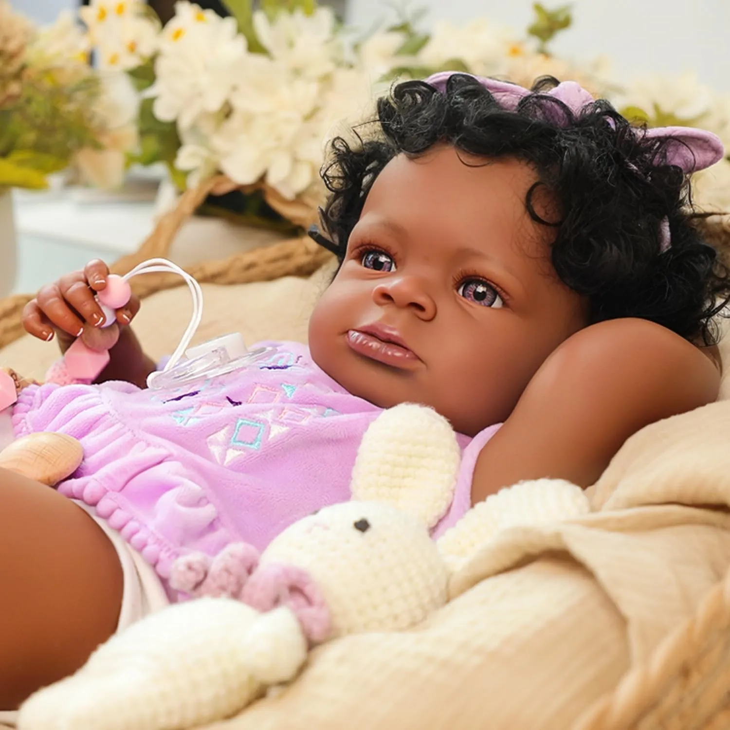 American Real Life Silicone Baby Doll with Soft Full Vinyl Body, Handmade Gift Toy with disappoint tame conspicuous Doll Accessories for Kids Ages 3  WOOROY Realistic Reborn Baby Dolls Black ?C 20-Inch African 