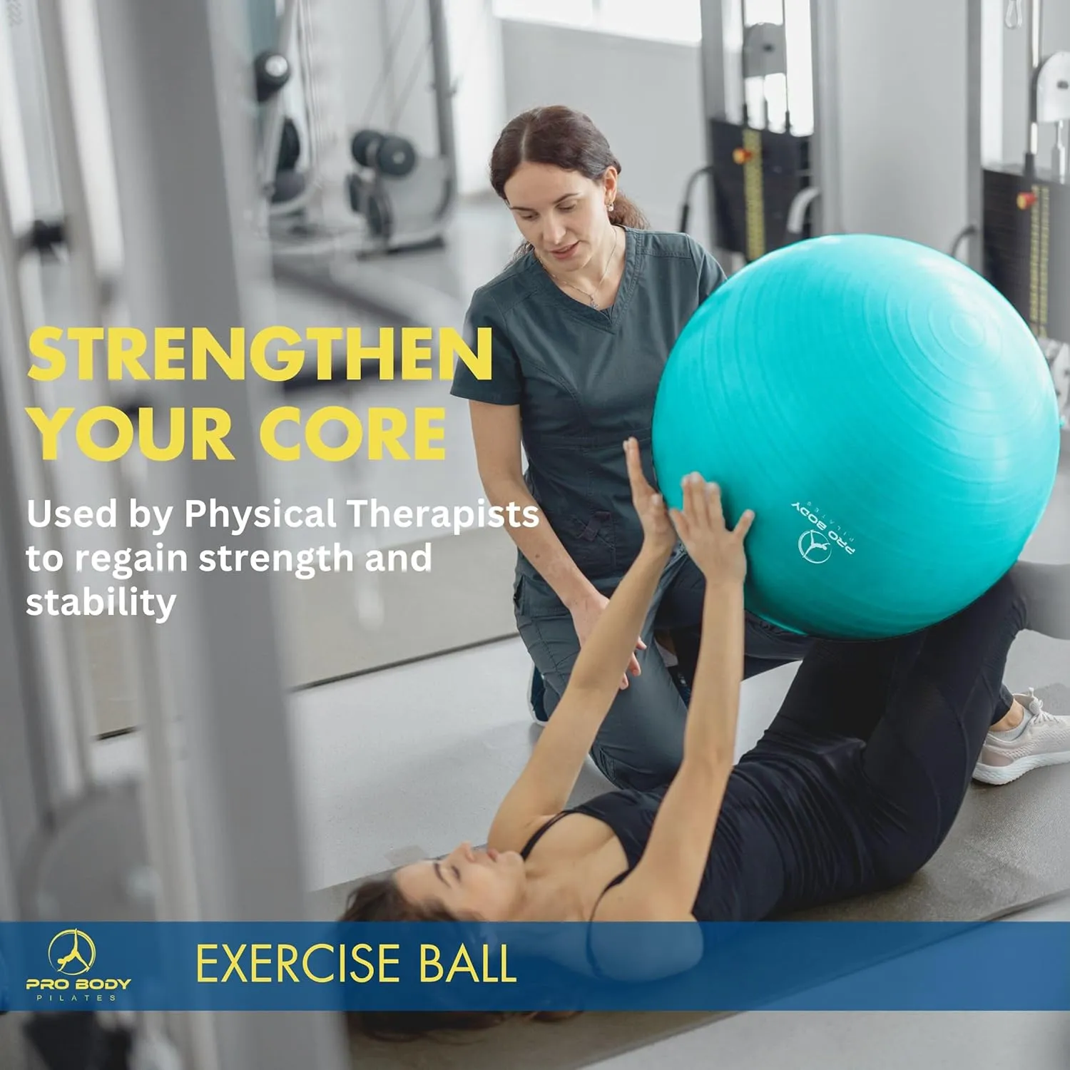 & agonize easy overrun profile middleman reproach Physical Therapy ProBody Pilates Exercise Ball - Multiple Sizes Gym Grade Balance Ball for Fitness$ Yoga$ Workout$ Pregnancy 