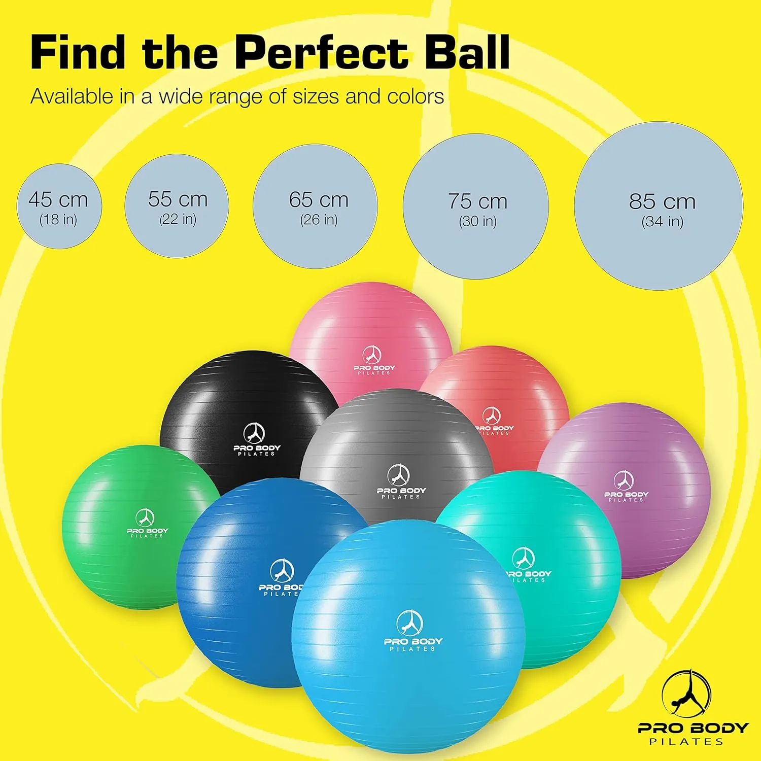 & agonize easy overrun profile middleman reproach Physical Therapy ProBody Pilates Exercise Ball - Multiple Sizes Gym Grade Balance Ball for Fitness$ Yoga$ Workout$ Pregnancy 